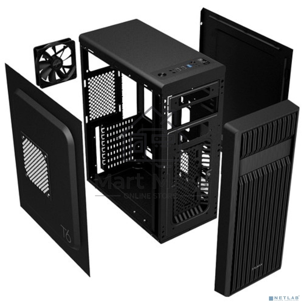 Компьютерный корпус Zalman ZM-T6 черный без БП ATX 1xUSB2.0 1xUSB3.0 audio bott PSU