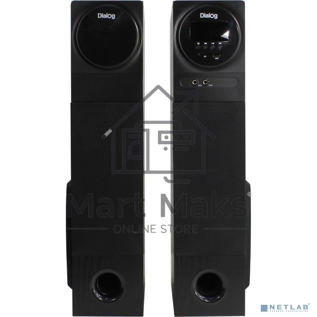 Акустическая система Dialog Progressive AP-2300 черный 2.0 (80W RMS, BT, FM, USB, SD, беспр.микрофон,ДУ)