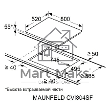 Индукционная варочная панель Maunfeld CVI804SFDGR Inverter графитовый