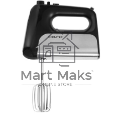 Миксер Brayer BR1303BK черный/серебристый, ручной, 500 Вт, 5 скоростей