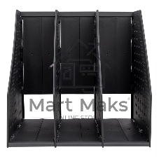 Лоток вертикальный Deli 78995DK-GREY 3 отд. складной для бумаг A4 250х256х243мм темно-серый, пластик