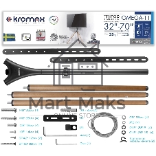 Кронштейн Kromax OMEGA-11 черный/деревянный, 3 шт/уп, Стойка-тренога, для 1 TV 32