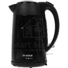 Чайник электрический Bosch TWK3P423 черный, 1.7 л, 2400 Вт, скрытый нагревательный элемент