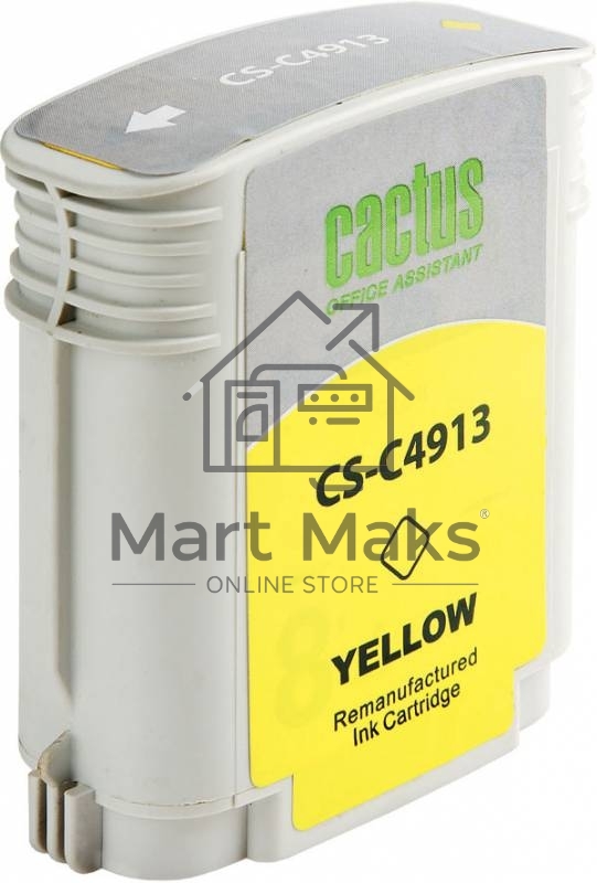 Картридж струйный Cactus CS-C4913 №82 жёлтый (72 мл) для HP Design Jet 500/800C