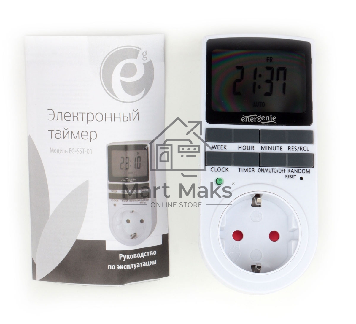 Таймер электрический Energenie EG-SST-01, LCD-дисплей 2,3″, белый