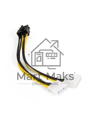 Переходник питания PCI-Express 8pin ExeGate EX-CC-PSU-62 (от 2х разъемов Molex (IDE) блока питания, 0,15м)