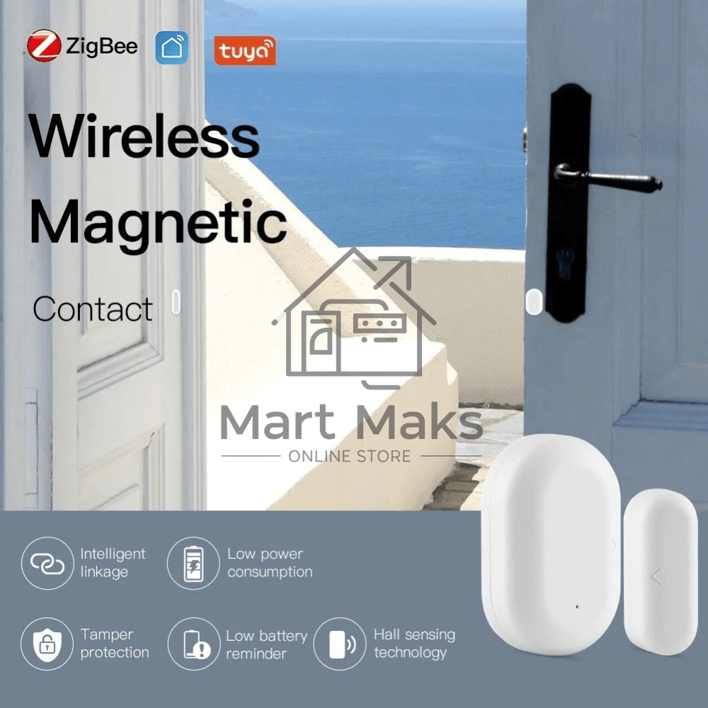Датчик открытия дверей и окон MOES Door&Window Sensor ZSS-X-GWM-C, Zigbee, CR2032