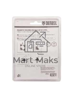 Набор из 4 магнитных фиксаторов для сварочных работ Denzel