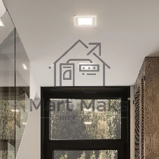 Светильник Glass кв 12W 900lm 3000K 220-240V IP20 монт Ø118х118 160x160x30 с дек стек LED