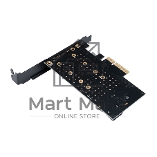 Адаптер Gembird для двух SSD M.2 (NVMe+SATA) в разъем PCI-e MF-PCIE-NVME-SATA, коробка