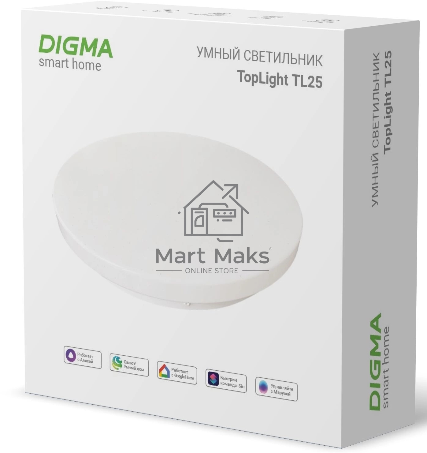 Умный светильник Digma TopLight TL25 потолоч. белый (TL25)