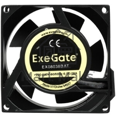 Вентилятор для корпуса ExeGate EX08038BAT черный, 80 мм, 2600 об/мин, 35 дБ