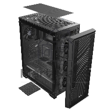 Корпус без блока питания Raijintek ARCADIA 41-MS4, Midi-Tower, TG, 1x120мм + 3x120мм ARGB, 2xUSB-A 3.0 + 1xUSB-C, ATX, mATX, mITX Black
