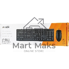 Комплект клавиатура+мышь A4Tech KR-3330S проводной, USB, 1200 DPI, чёрный