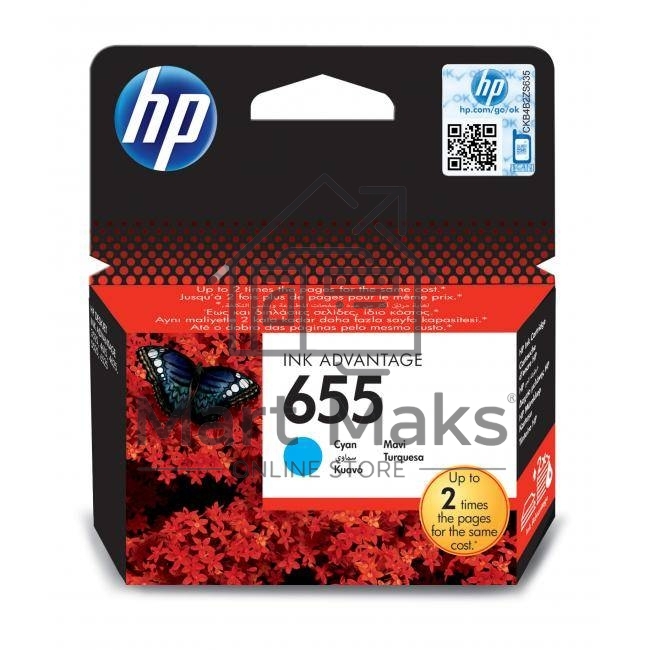 Картридж струйный HP 655 CZ110AE голубой для HP DJ IA 3525/4615/4625/5525/6525 (600стр.)