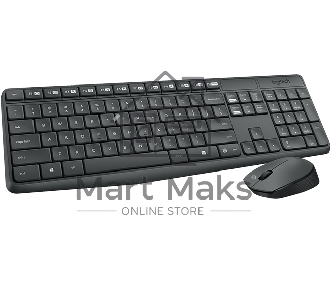 Клавиатура + мышь Logitech MK235 клав:черный мышь:черный USB беспроводная