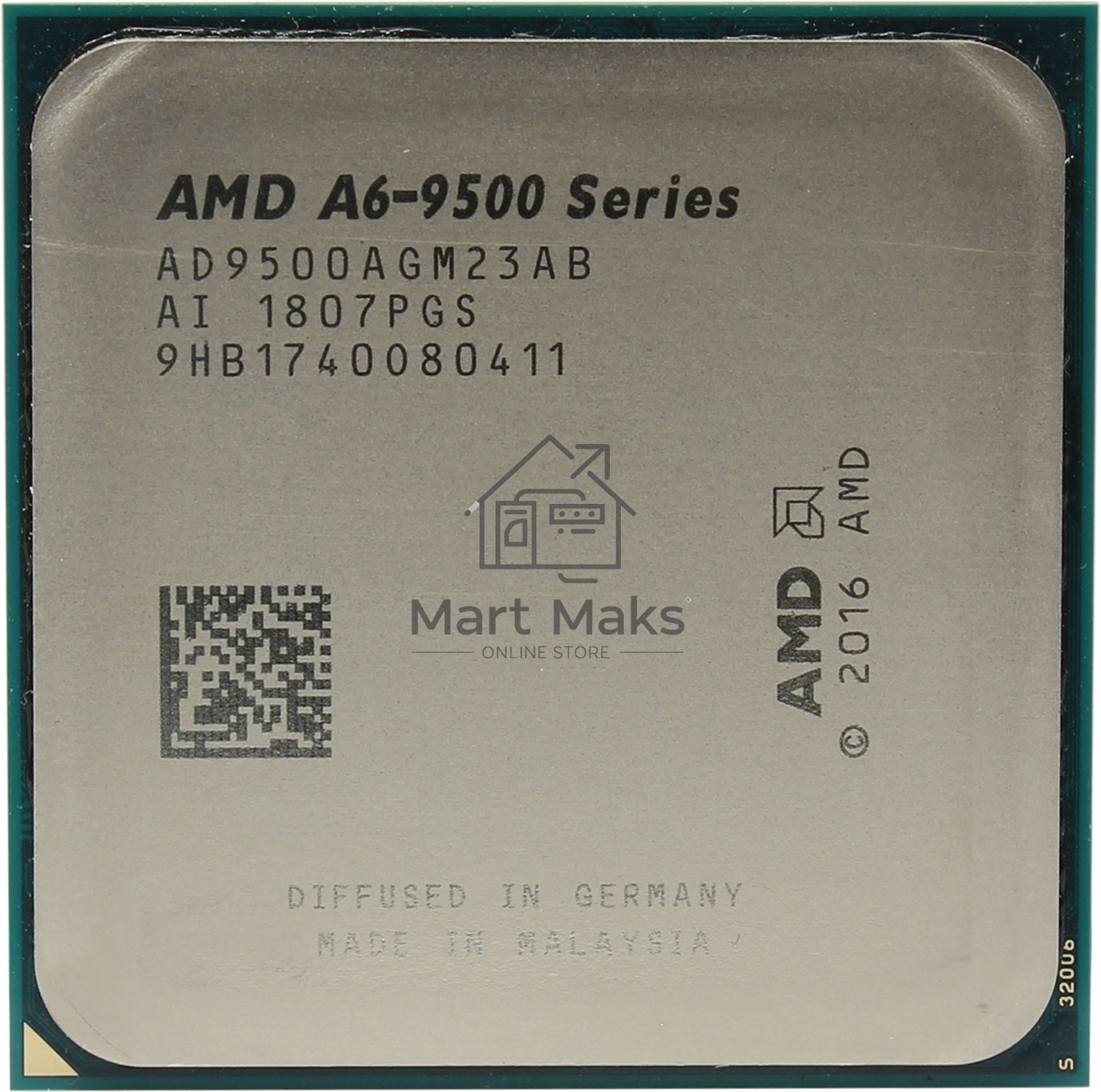 Процессор CPU AMD A6-9500 <AD9500AGM23AB> OEM (AM4, 3.5GHz up to 3.8GHz/1Mb, 2C/2T, Bristol Ridge, 28nm, 65W, Radeon R5 Series)
