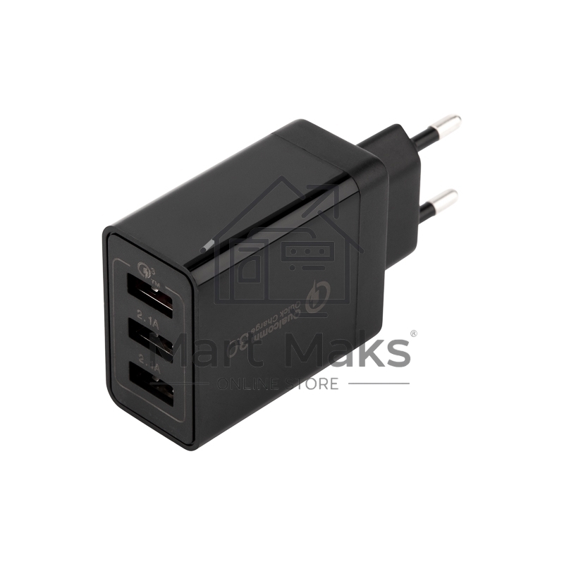 Сетевое зарядное устройство-переходник Rexant 3xUSB адаптер, 30W черный