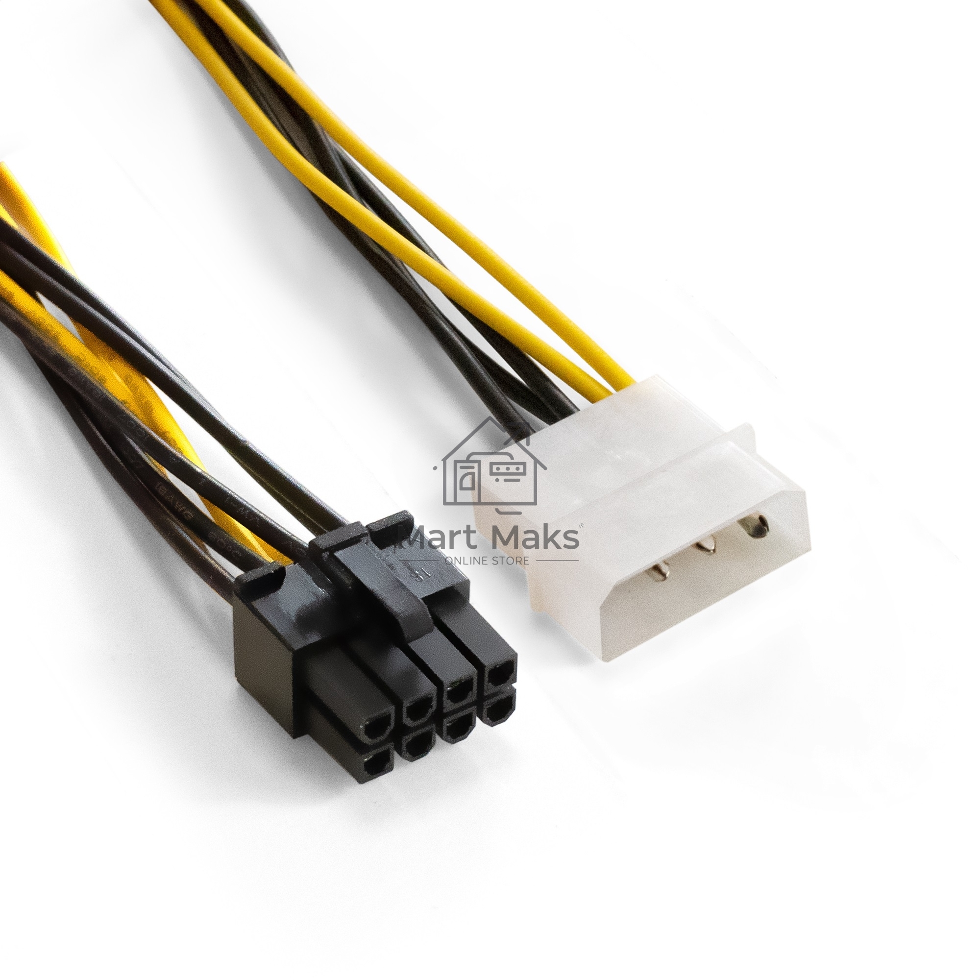 Переходник питания PCI-Express 8pin ExeGate EX-CC-PSU-62 (от 2х разъемов Molex (IDE) блока питания, 0,15м)