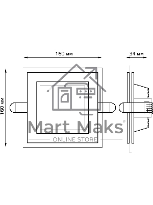 Светильник Glass кв 12W 900lm 3000K 220-240V IP20 монт Ø118х118 160*160*30 с дек стек LED