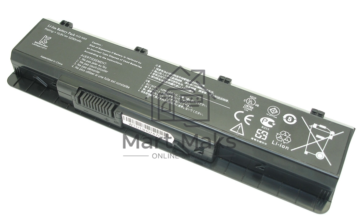 Аккумуляторная батарея для ноутбука Asus N45 10.8V-11.1V 5200mAh A32-N55 черный Orig