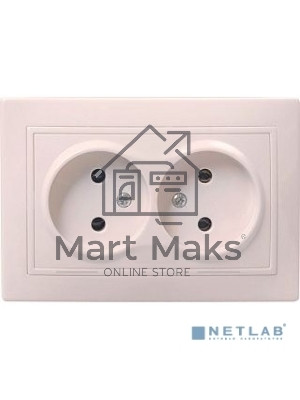 Розетка 2-м СП Кварта 10А IP20 без заземл. крем. IEK ERK23-K33-10-DM