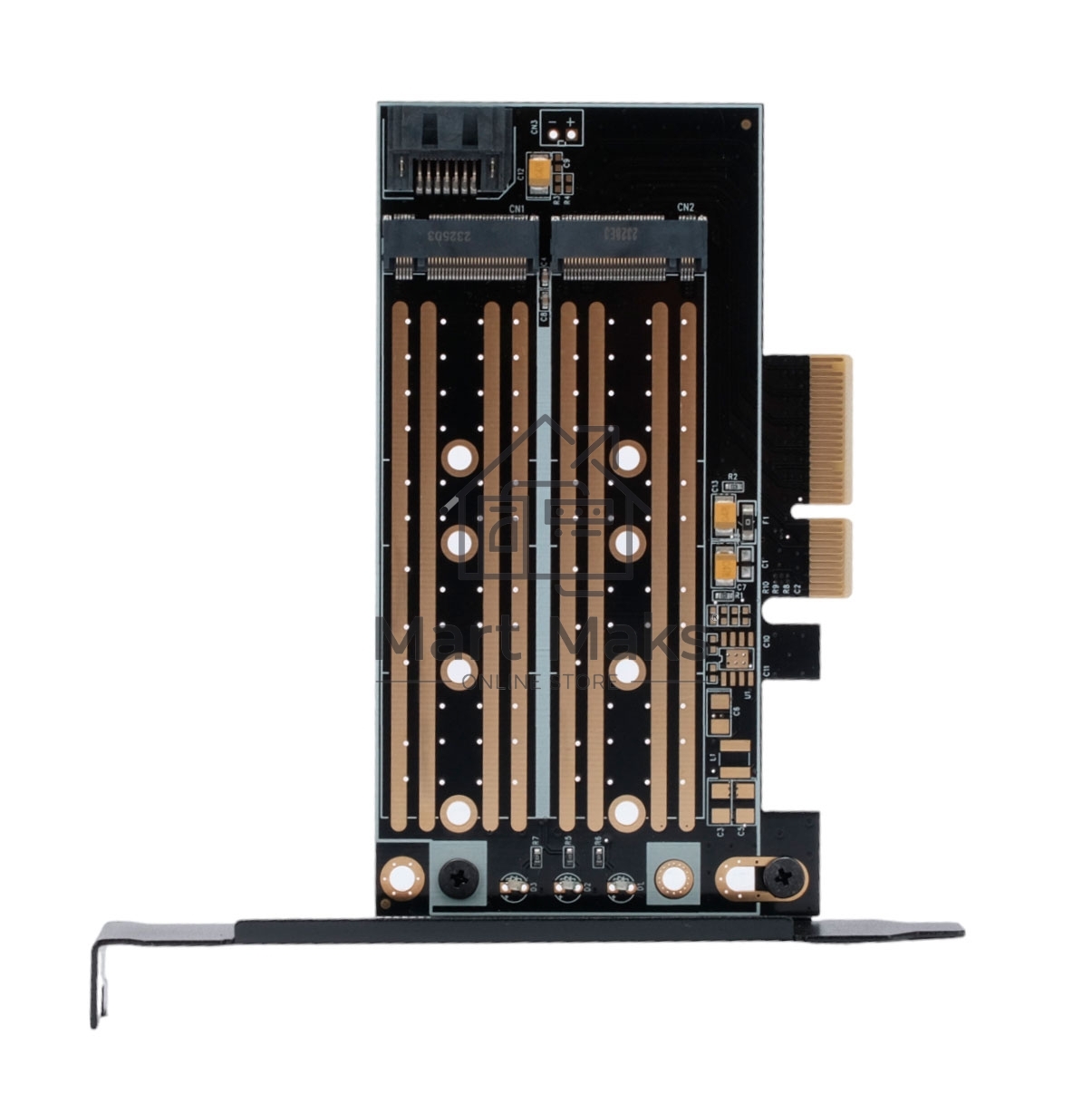 Адаптер для двух SSD M.2 (NVMe+SATA) в разъем PCI-e Gembird MF-PCIE-NVME-SATA, коробка