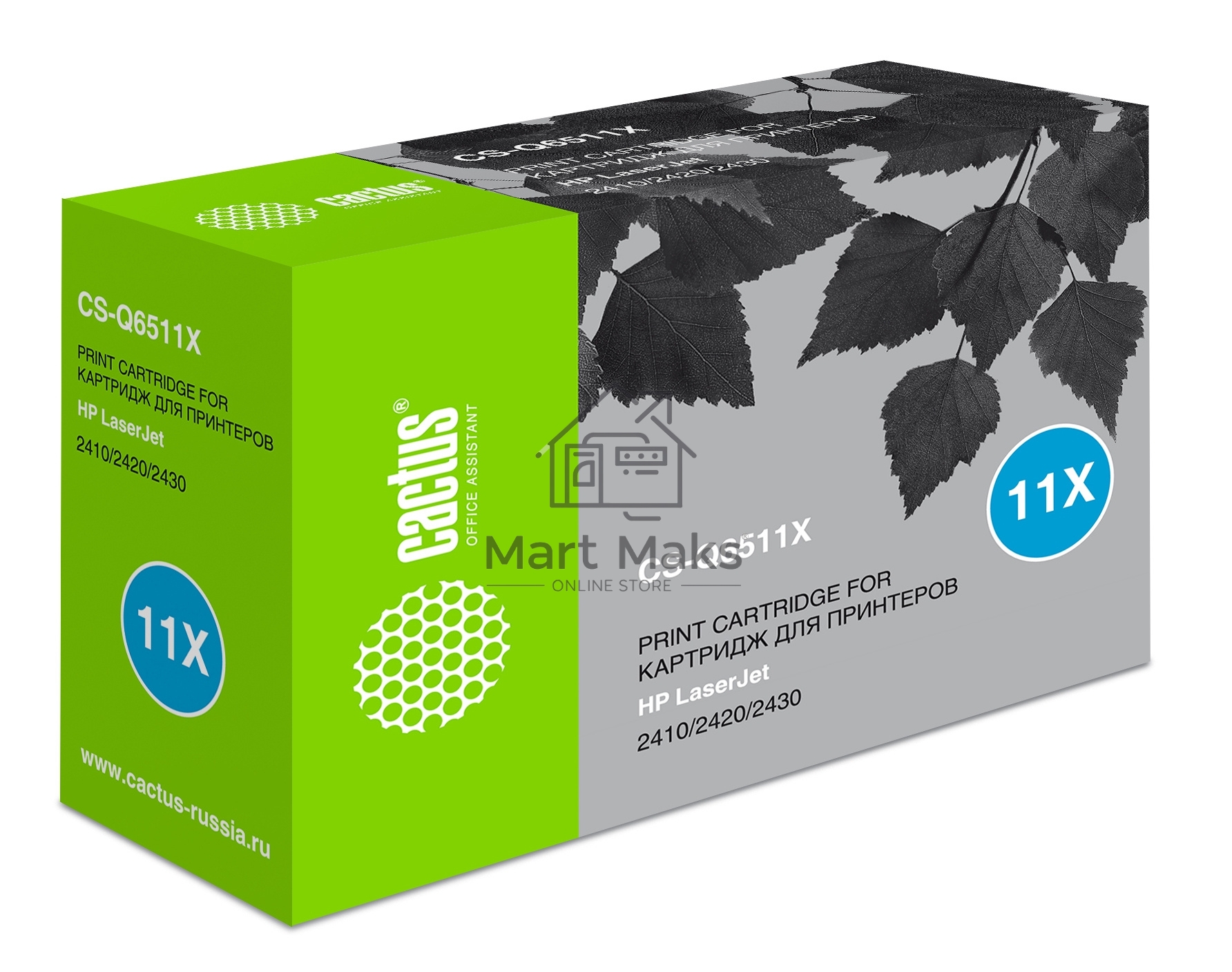 Картридж лазерный Cactus CS-Q6511X черный (12000 стр.) для HP LaserJet 2410/2420/2420DN/2430