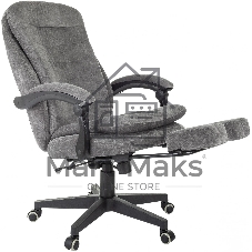 Кресло руководителя Бюрократ T-9950MSG-F Fabric серый Light-19, крестов. пластик, подст. для ног
