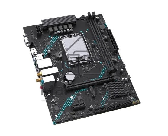 Материнская плата Maxsun H610M 666 WiFi6 ARGB, LGA 1700, Intel H610, 2xDDR4, 3xSATA, 1xM.2, 1xPCI-E 4.0 x16, 1xPCI-E x1, 1xHDMI, 1xVGA, 2xUSB 3.2 Gen 1, 2xUSB 2.0, 1x 1Gb LAN, 3x3.5 мм, 5.1, Micro-ATX
