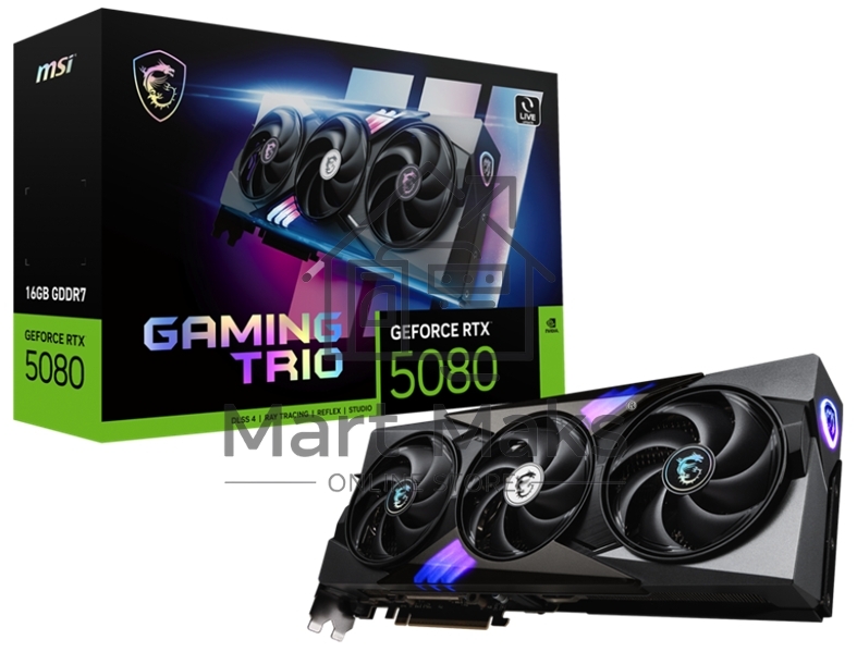 Видеокарта MSI NVIDIA GeForce RTX 5080 16Gb PCI-E 256bit GDDR7 2700/30000 HDMIx1 DPx3 HDCP Ret