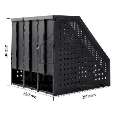 Лоток вертикальный Deli 78995DK-GREY 3 отд. складной для бумаг A4 250х256х243мм темно-серый, пластик