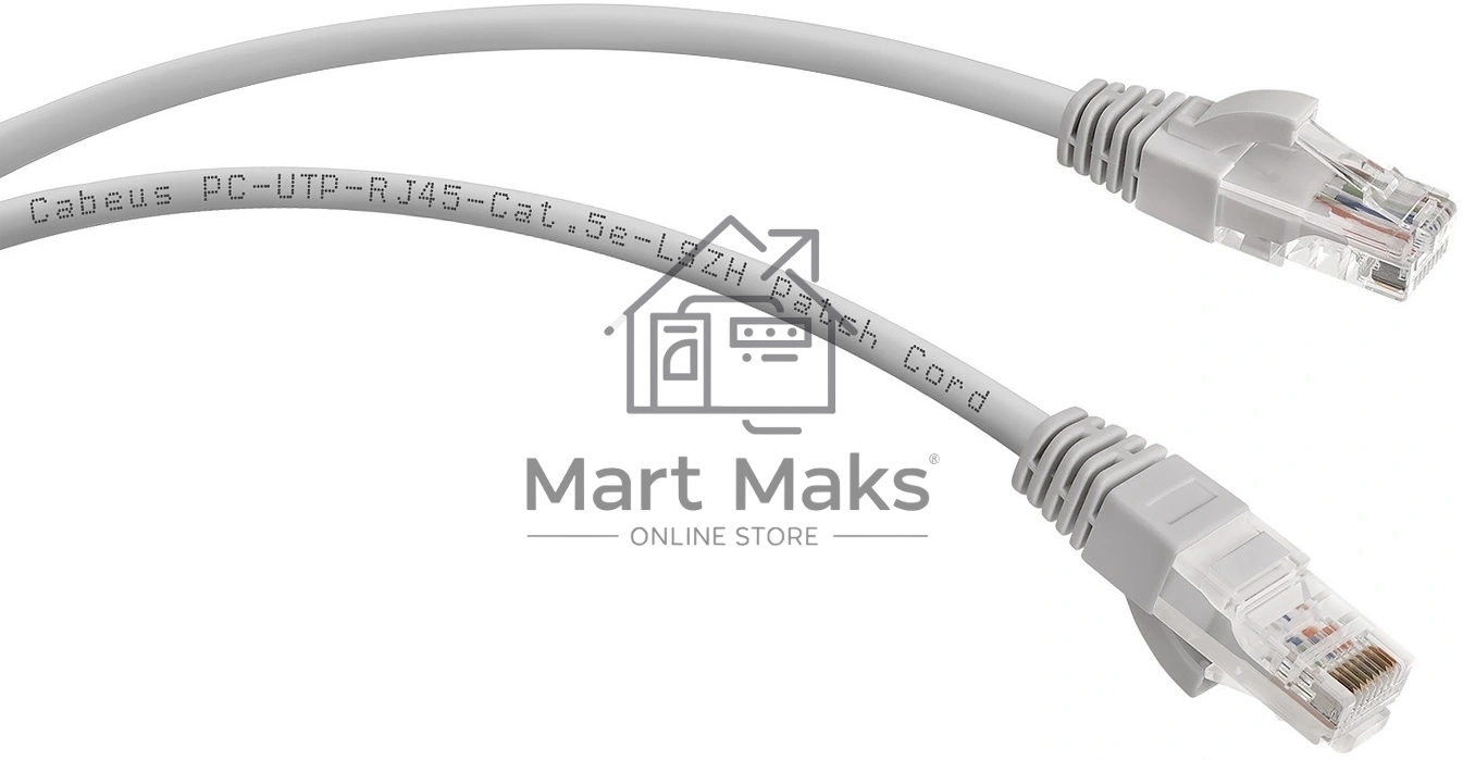 Патч-корд Cabeus, Cat.5e, неэкр., U/UTP, RJ45, LSZH, AWG24, 0.15м, серый
