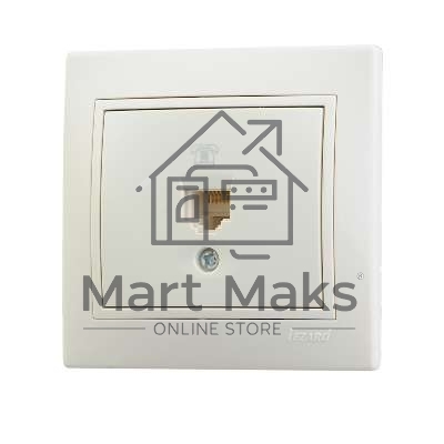 Розетка телефонная 1-м СП Мира RJ11 крем/крем. Lezard 701-0303-137