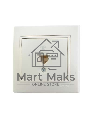 Розетка телефонная 1-м СП Мира RJ11 крем/крем. Lezard 701-0303-137