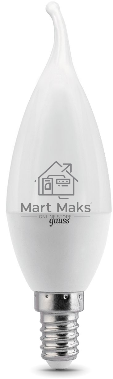 Лампа светодиодная Gauss 6.5Вт цок.:E14 свеча 220B 3000K св.свеч.бел.теп. (упак.:10шт) (104101107)