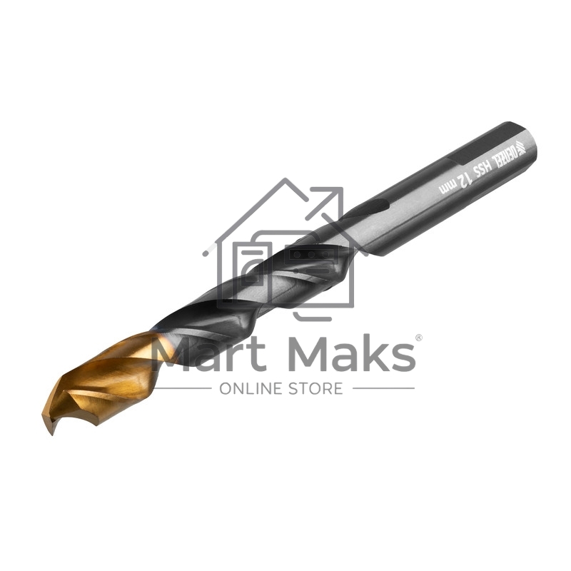 Сверло по металлу, 12 мм, HSS-Tin, Golden Tip, 6 шт. Denzel