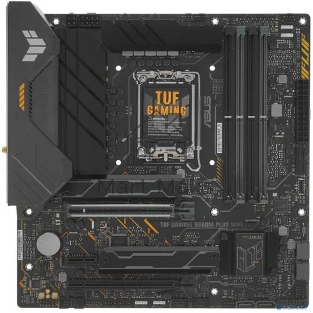 Материнская плата ASUS TUF GAMING B660M-PLUS WIFI, LGA 1700, Intel B660, 4xDDR5, 4xSATA, 2xM.2, 1xPCIe 5.0 x16, 1xPCIe 3.0 x4, 1xPCIe x1, 1xDP, 1xHDMI, 1x 2.5Gb LAN, 4xUSB-A 3.2 Gen 2, 1xUSB-A 3.2 Gen 1, 2xUSB 2.0, 1xUSB-C 3.2 Gen 2x2, 5x3.5 мм, 7.1, mATX