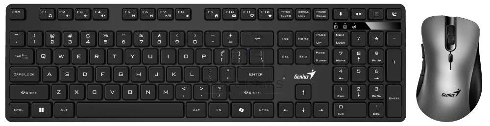 Комплект клавиатура + мышь беспроводной Genius KM-8216S, 2.4GHz, KM-8216S + Ergo 8100S AI