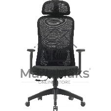 Кресло компьютерное Cactus CS-MC515-BK черный, сиденье черный, сетка/ткань, с подголов. крестов. пластик, пластик черный