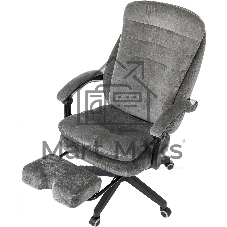 Кресло руководителя Бюрократ T-9950MSG-F Fabric серый Light-19, крестов. пластик, подст. для ног