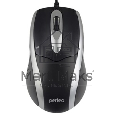 Мышь проводная Perfeo TOUR черный/серебристый, 1000 dpi, USB, кнопки - 3