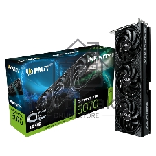 Видеокарта Palit GeForce RTX 5070 INFINITY 3 OC, 12 GB GDDR7, 192 bit, 3xDisplayPort, HDMI, GPU 2325 MHz