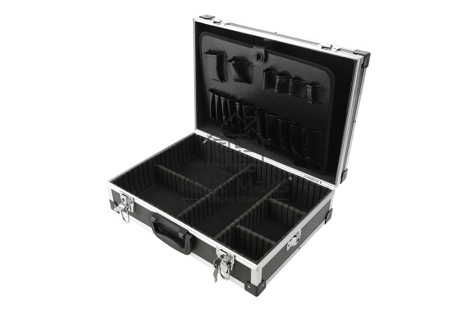 Ящик для инструмента FIT 65630алюминиевый (43 x 31 x 13 см) (черный)