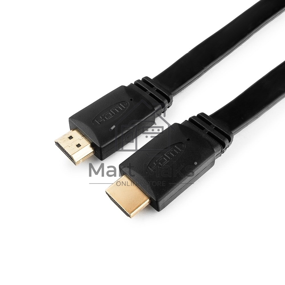 Кабель Cablexpert HDMI CC-HDMI4F-6, 19M/19M, v2.0, медь, позол.разъемы, экран, плоский кабель, 1.8м, черный, пакет