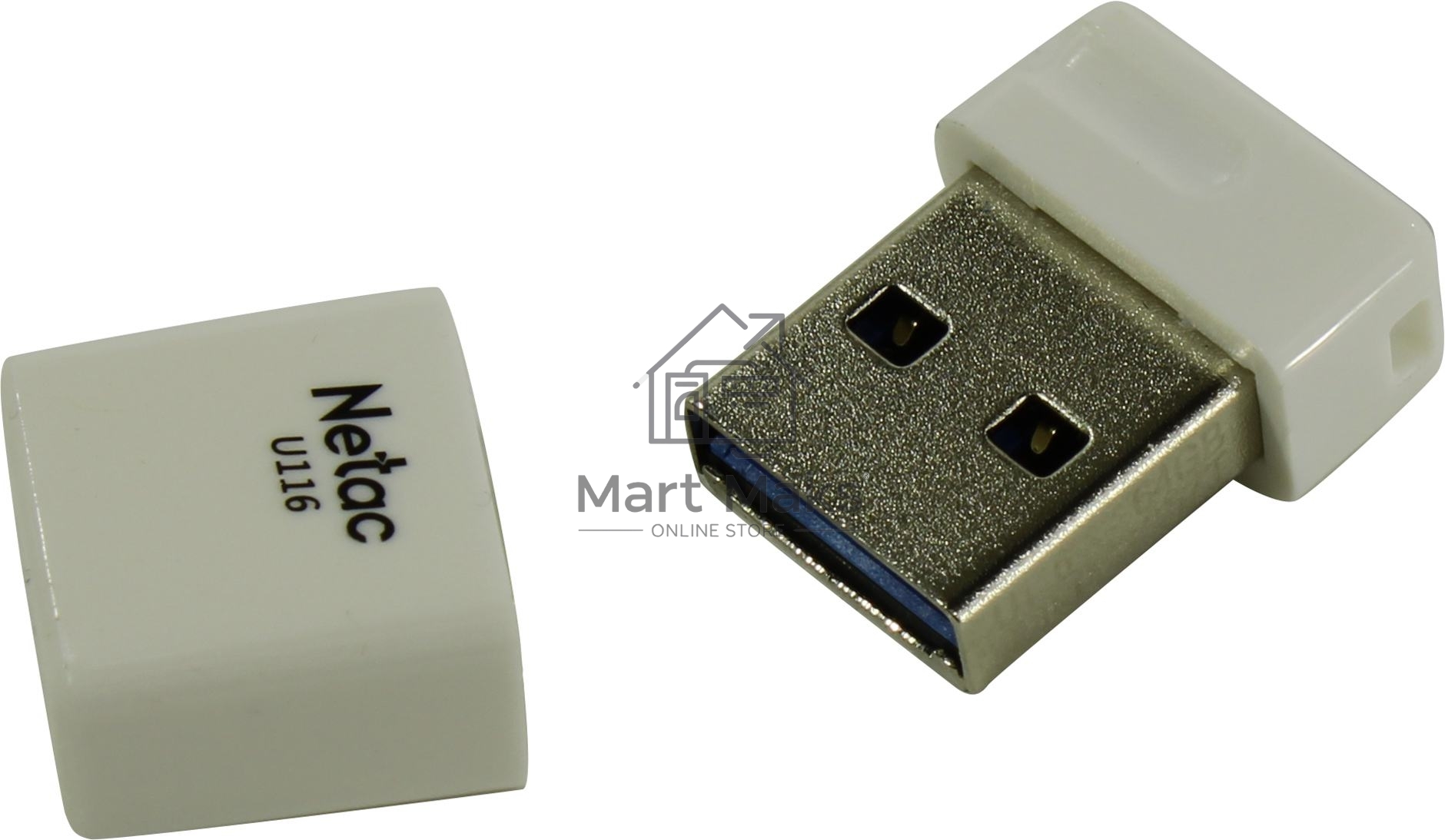Флешка USB R/W R/W Netac U116 16Gb <NT03U116N-016G-30WH>, USB3.0, миниатюрная пластиковая белая