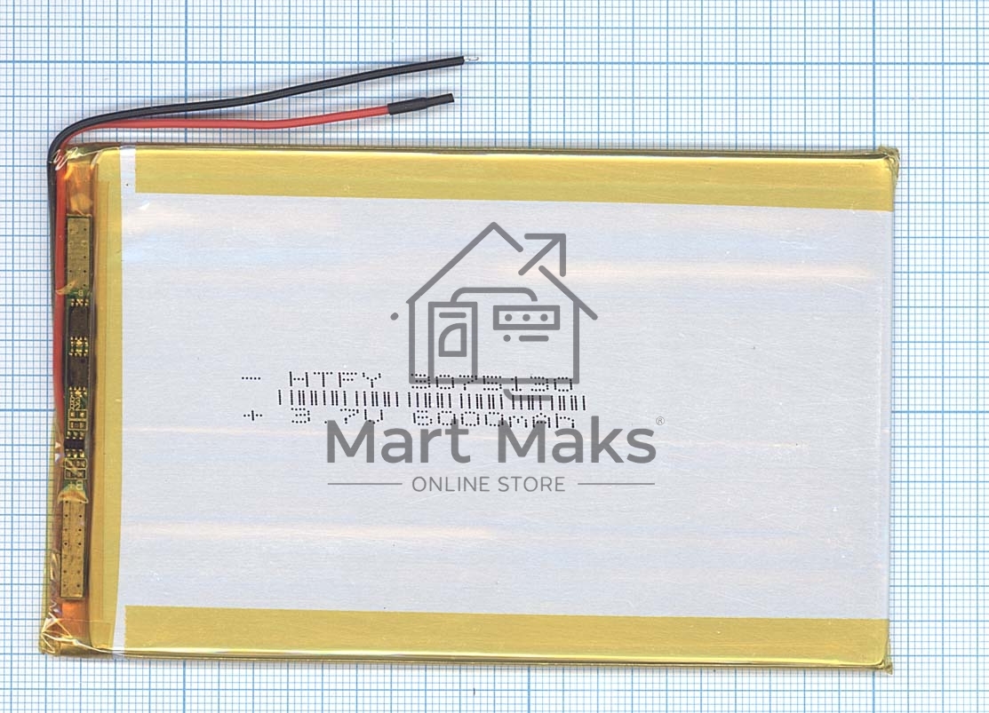 Аккумулятор Li-Pol (батарея) 3*75*130мм 2pin 3.7V/6000mAh