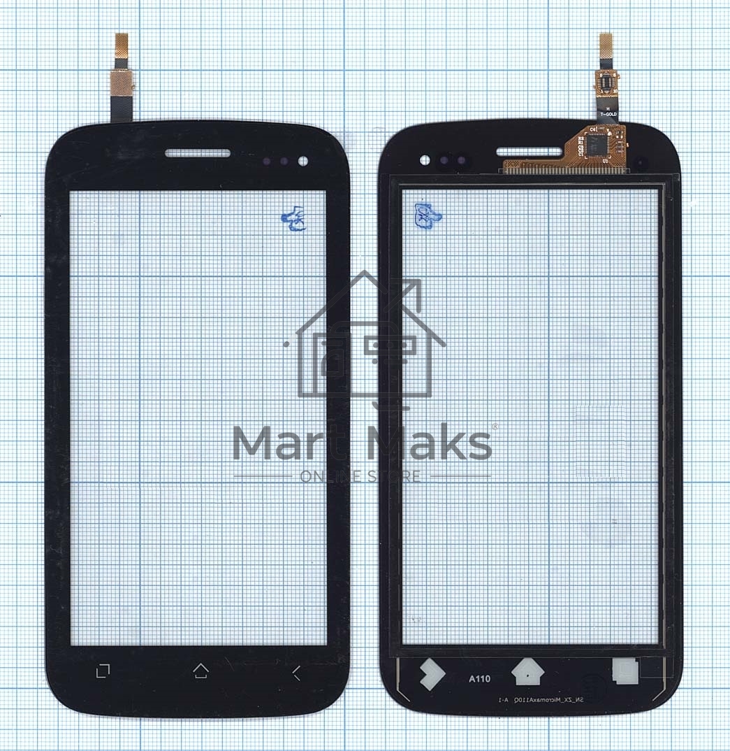 Сенсорное стекло (тачскрин) для Micromax A110 Canvas 2 черное