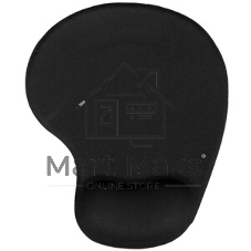 Коврик для мыши с подушкой под запястье Gembird MP-WR-BLACK, черный, 225х195х5мм, ткань/резина, блистер