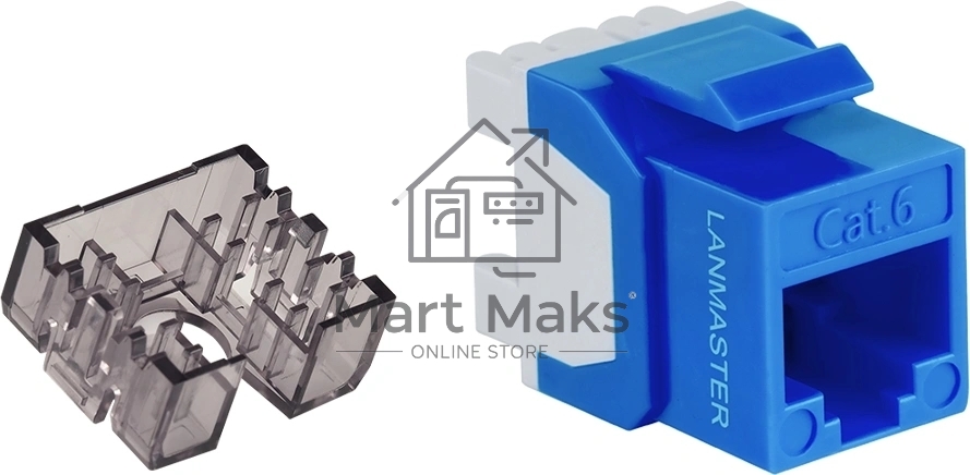 Модуль Lanmaster LAN-OK45U6/180N-BL KeystoneRJ45 кат.6 син.